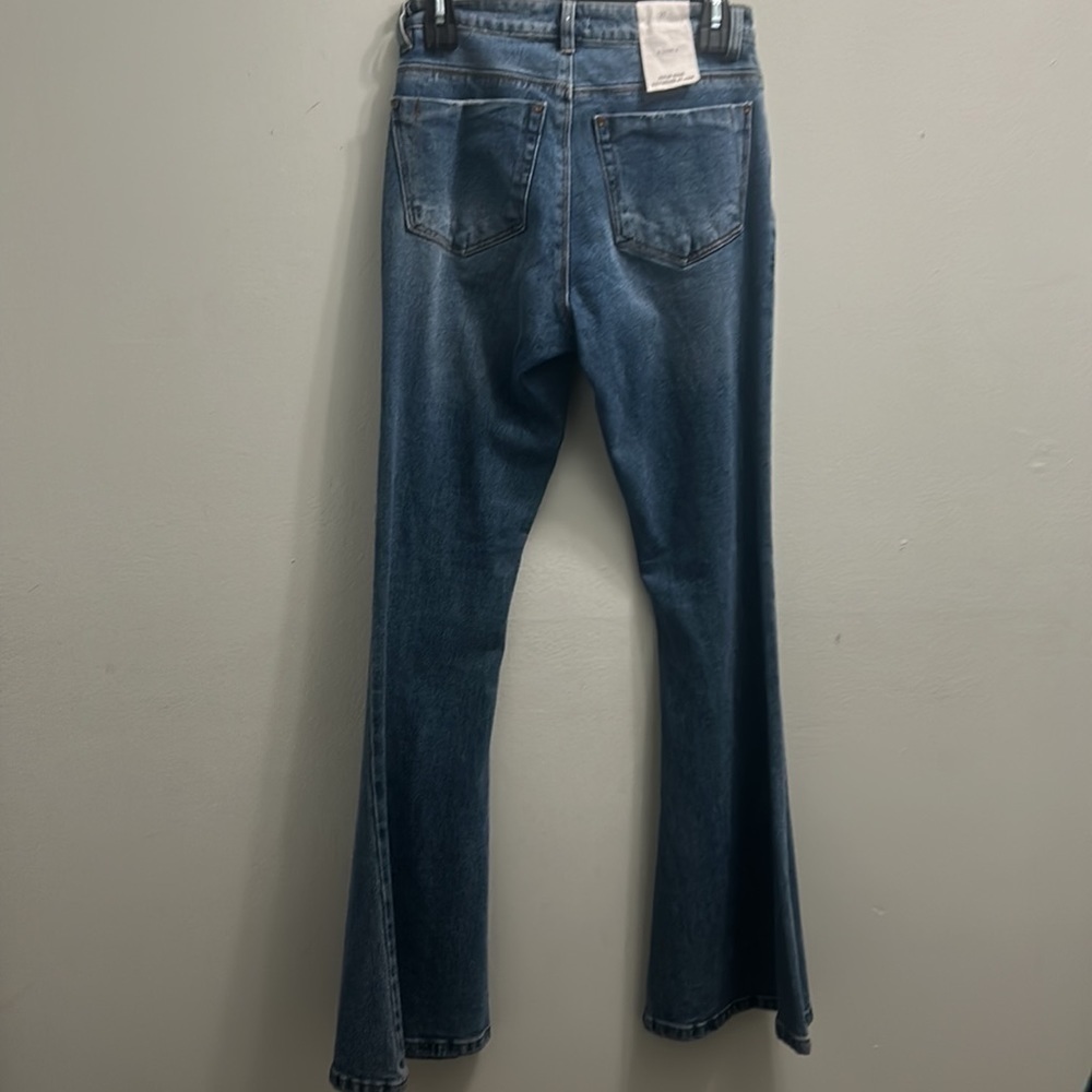 NWT A LOVES A HIGH RISE EXTREME FLARE JEANS - Picture 2 of 6